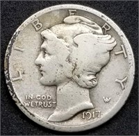 1917-D Mercury Silver Dime