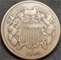 1864 US 2 Cent Piece