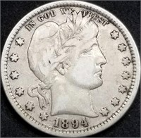 1894-P Barber Silver Quarter