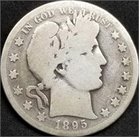 1895-O Barber Silver Half Dollar