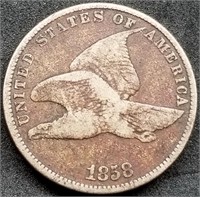 1858 US Flying Eagle Cent