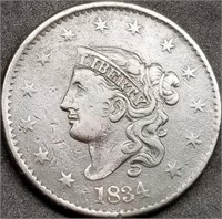 1834 Coronet Head US Large Cent, Better Grade