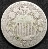 1870 Shield Nickel Nice