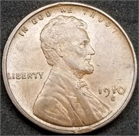 1910-S Lincoln Wheat Cent, Nice High Grade