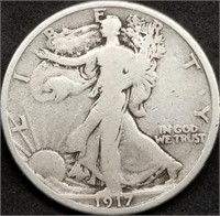 1917-S Rev Walking Liberty Silver Half Dollar