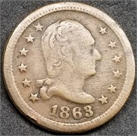 1863 Civil War Token: Washington/Wilson's Medal