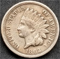 1862 Indian Head Cent Sharp Coin