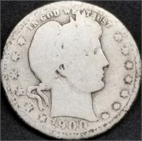 1900-O Barber Silver Quarter, Tougher Date
