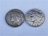 1922 & 1935-S Silver Peace Dollars
