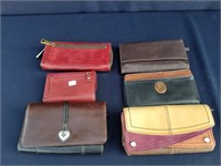 Lot Of 6 Leather Designor Ladies Wallets