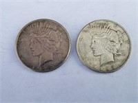 1922 & 1923-S SIlver Peace Dollars