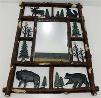* Unique Log Mirror - Bear, Moose, Buffalo, Wolf