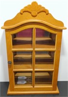 * Tabletop Curio Cabinet w/ 3 Wood Shelves