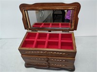 wood jewelry box with 2 drawers  9 x 14