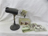 VINTAGE STEREOPTIC VIEWER WITH CARDS 12"T