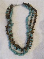TURQUOISE AND POLISHED BROWN STONE THREE