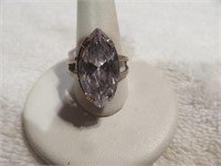 STERLING SILVER AND CZ RING SZ 8