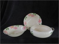 3PC FRANCISCAN DESERT ROSE BOWLS AND