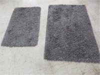 2PC MATCHING SET OF RUGS - CHARCOAL GRAY