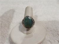 950 SILVER TURQUOISE RING SZ 7