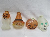SELECTION OF HALLOWEEN GLASS CANDY CONTAINER 3"T