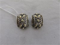 STERLING SILVER AND 18KT GOLD EARRINGS