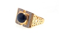 Star Sapphire diamond and 14kt gold ring