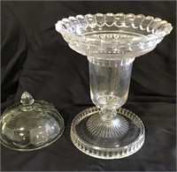 Tall glass container with lid