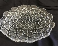 Decorative glass serving plate
