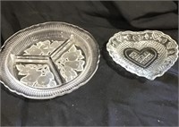 Divided server tray and small heart ring dish