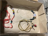 Jewelry lot of 3 home made bead necklaces