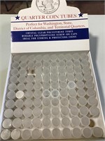 Box of 98 quarter coin tubes