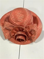 Peach colored rose hat Shes Line New York