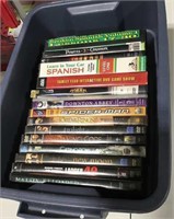 Storage tote with dvd contents