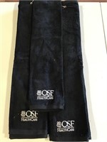 OSF Healthcare black  golf towels 7 total new