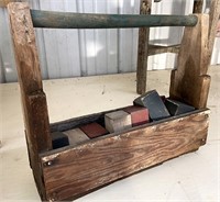 Wooden toolbox with blocks