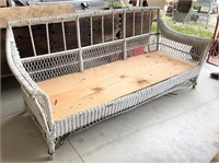 80 inch wide wicker bench