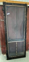 Black primitive screen door