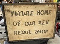 Future home of shop sign