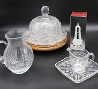 Misc. Glassware & Silver Plated Sugar Shaker
