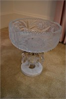 ornate crystal bowl with prisms