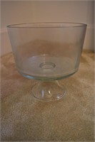 large glass bowl with foot