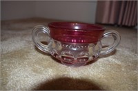 maroon cup- 2 handles