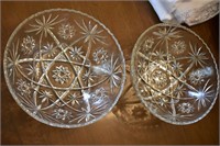 2 large crystal bowls- stars