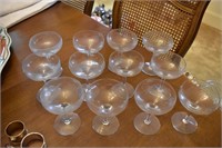 12 pc. glasses with etched grapes