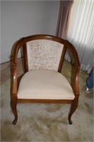 wood chair white fabric