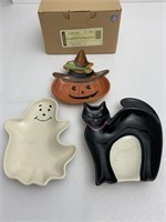 Halloween party treat dishes set of three