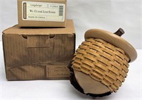 Acorn basket stand with oak leaf