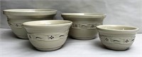 Traditional red four piece mixing bowl set