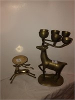 Brass deer candle holders